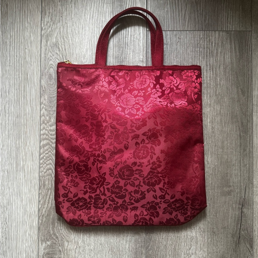 Elegant Floral Red Tote Bag